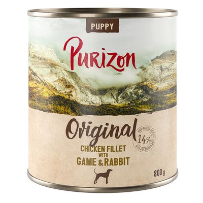 Purizon Original dziczyzna, królik, kurczak puppy 800 g × 12