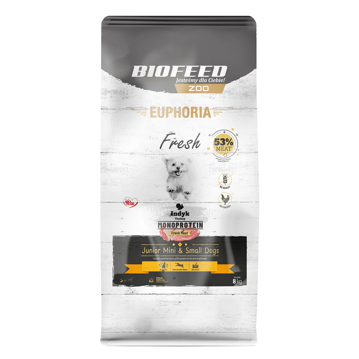 BioFeed Euphoria Fresh indyk junior małe rasy 8 kg