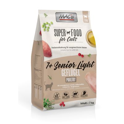 MAC's Super Food for Cats Light kurczak z batatem senior 7 kg × 2