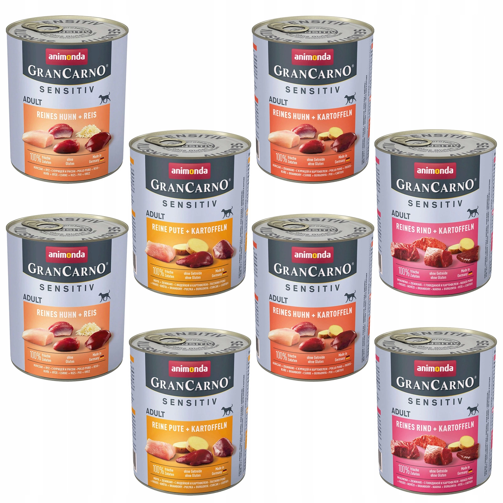Animonda GranCarno Sensitive mix smaków adult 800 g × 8