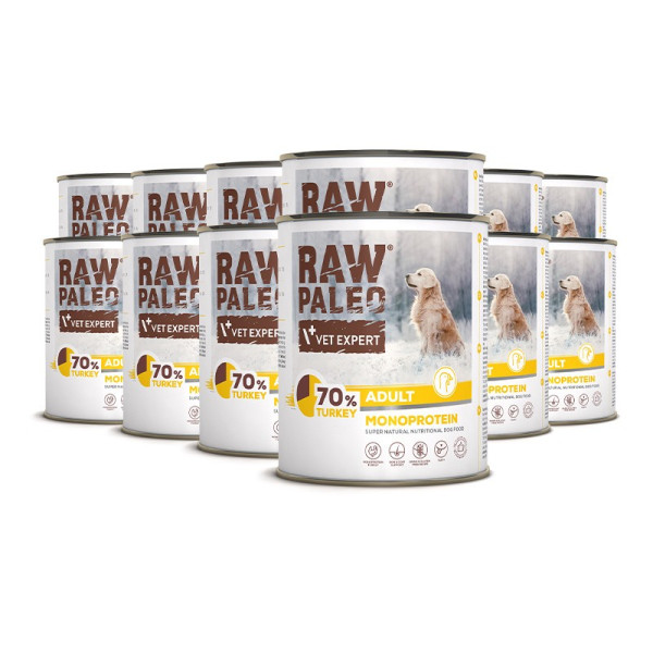 VetExpert Raw Paleo indyk adult 800 g × 12