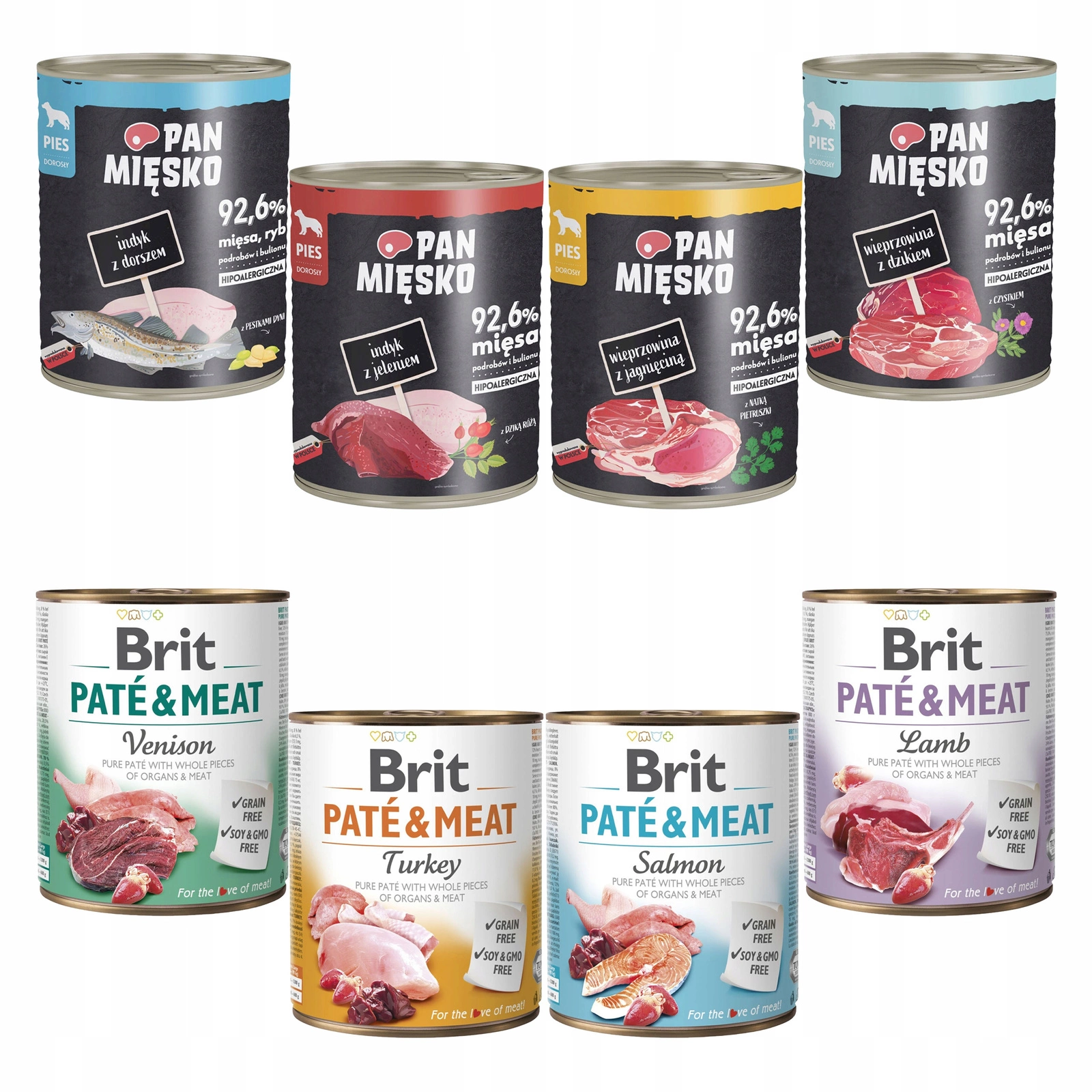 Brit Pan Mięsko mix smaków 800 g × 8