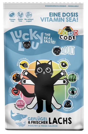 Lucky Lou Food Code drób, łosoś adult 750 g