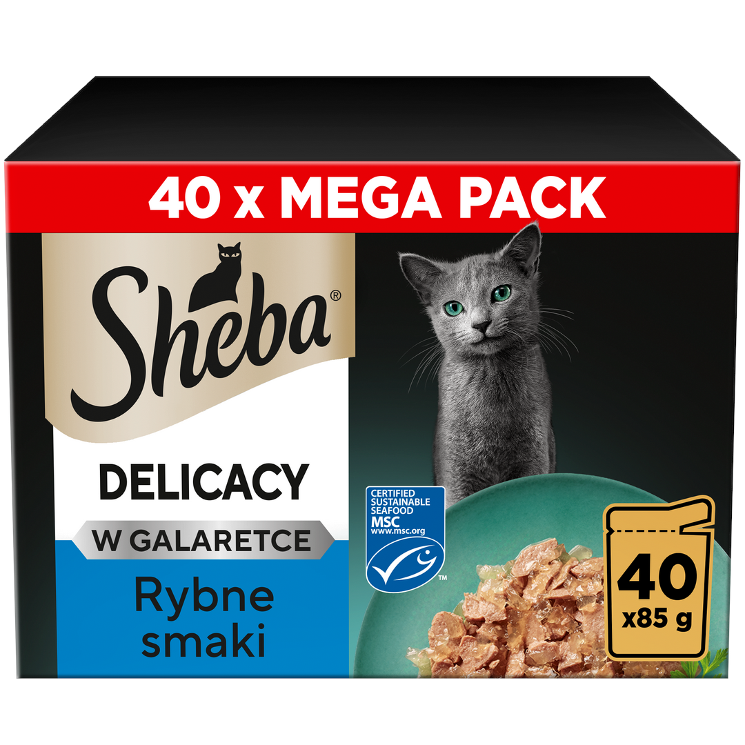 Sheba Delicacy Digestive mix smaków w galaretce adult 85 g × 40
