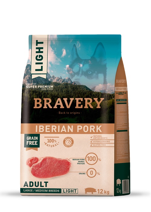 Bravery Light wieprzowina adult średnie rasy, duże rasy 12 kg