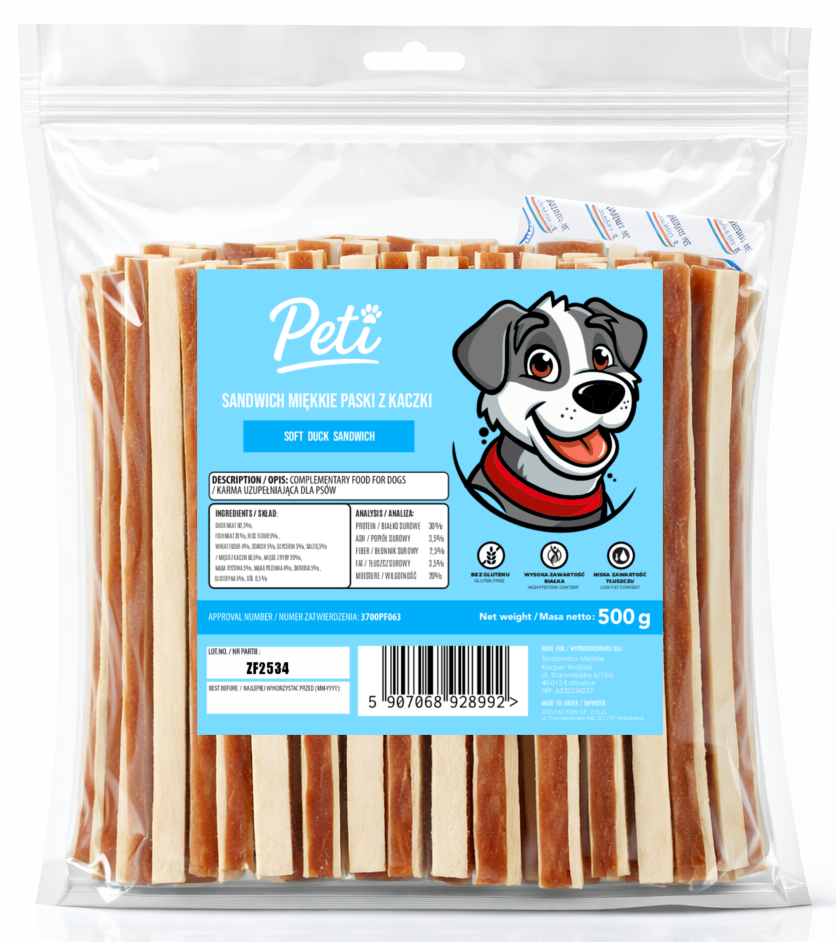 PETI Sandwich kaczka, ryba 500 g