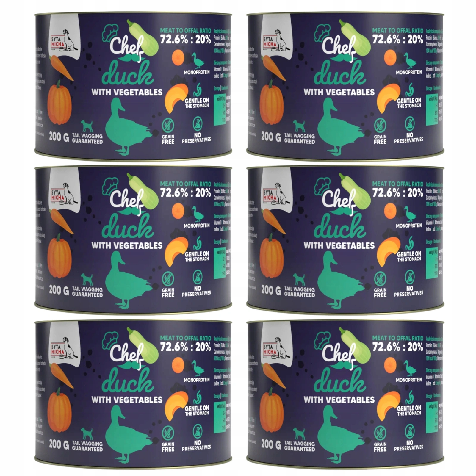 Syta Micha Chef kaczka adult 200 g × 6