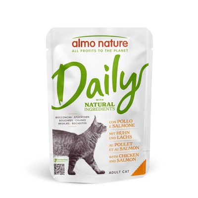 Almo Nature Daily kurczak, łosoś w bulionie adult 70 g × 6