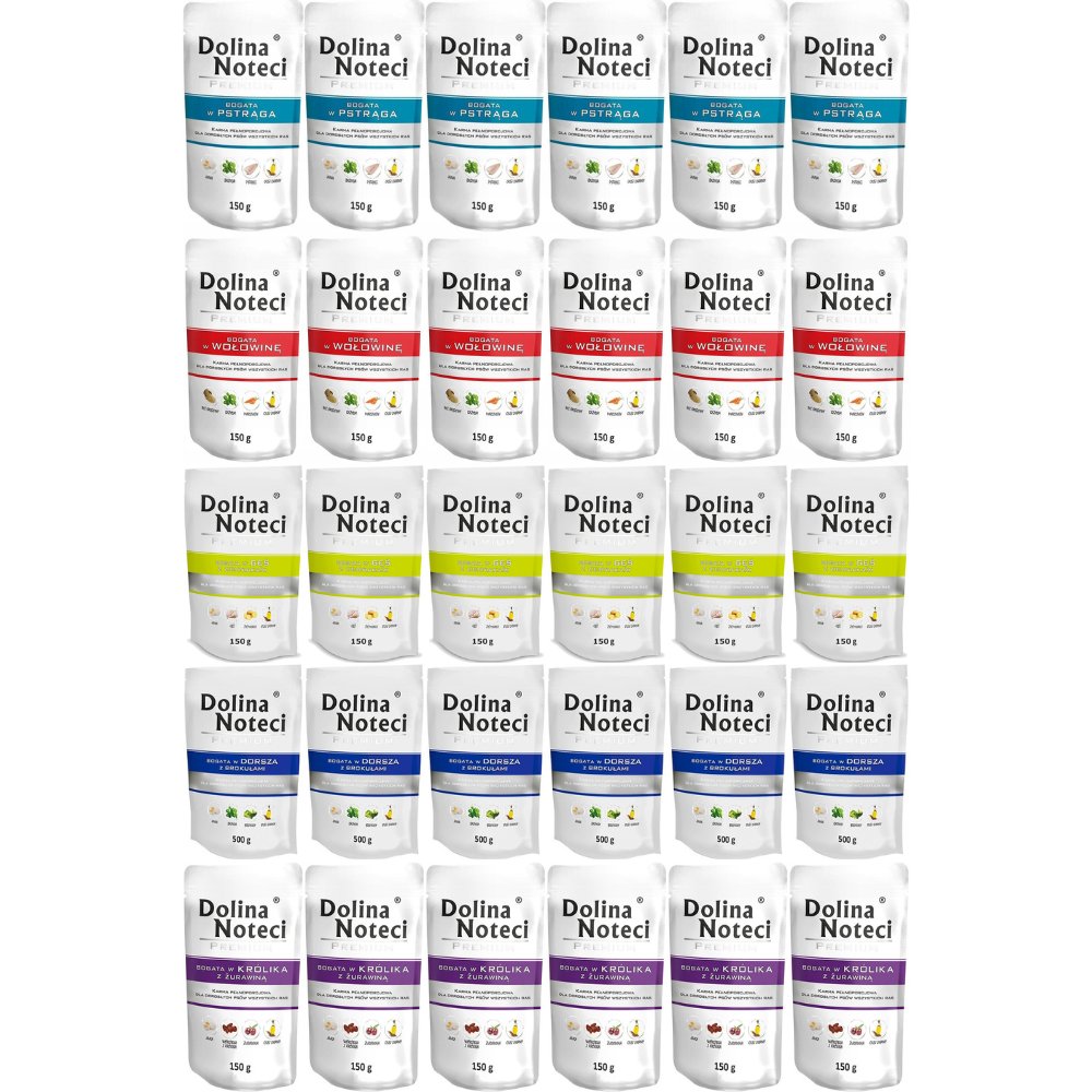 Dolina Noteci Premium pstrąg, wołowina 150 g × 30