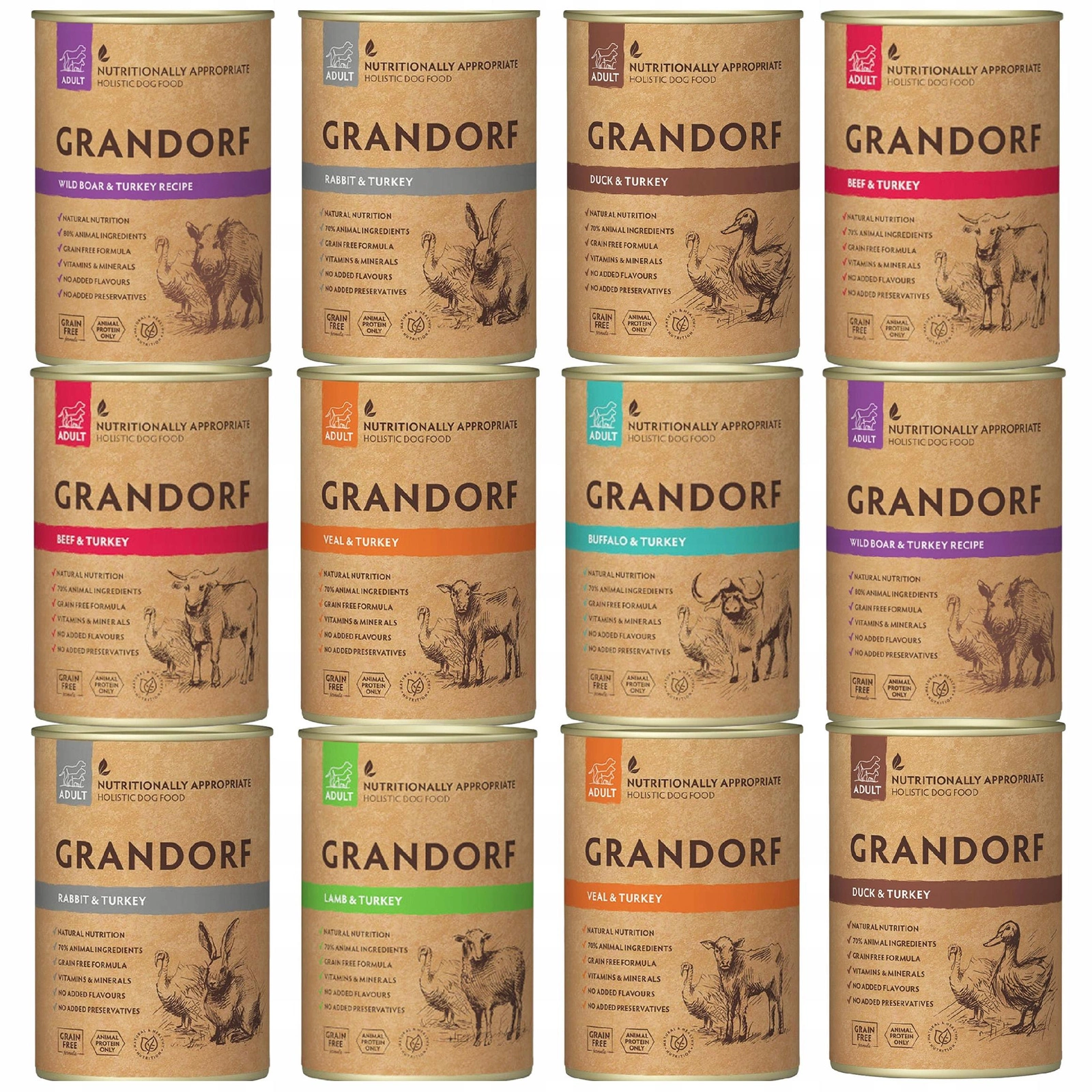 Grandorf mix smaków 400 g × 12