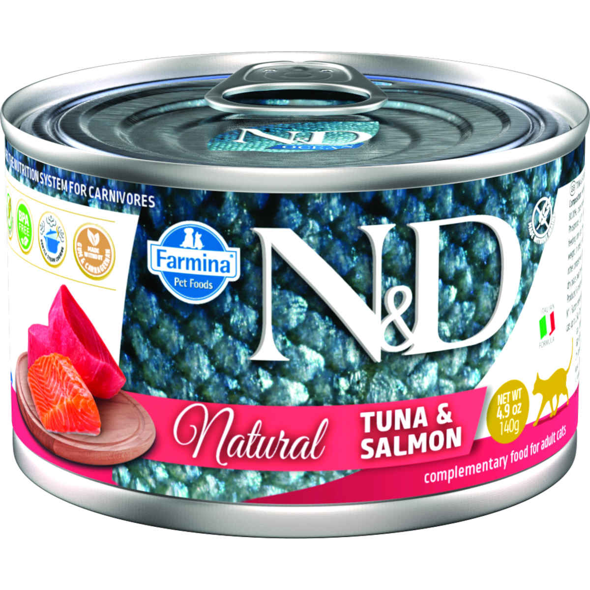 Farmina N&D Natural tuńczyk, łosoś w bulionie adult 140 g