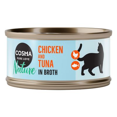 Cosma Nature Indoor kurczak, tuńczyk w bulionie 70 g × 6