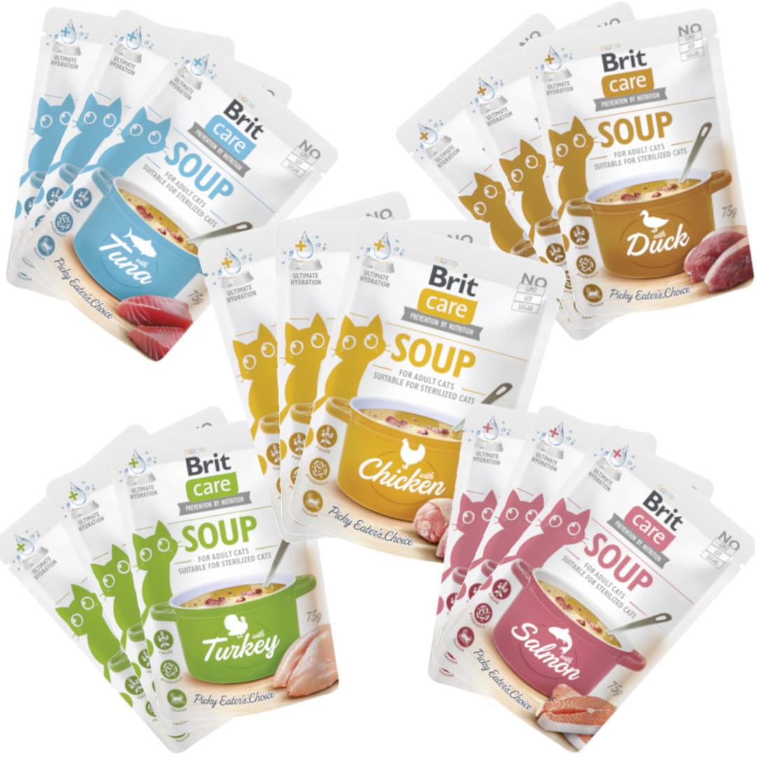 Brit Care Sterilised mix smaków w bulionie adult 75 g × 15