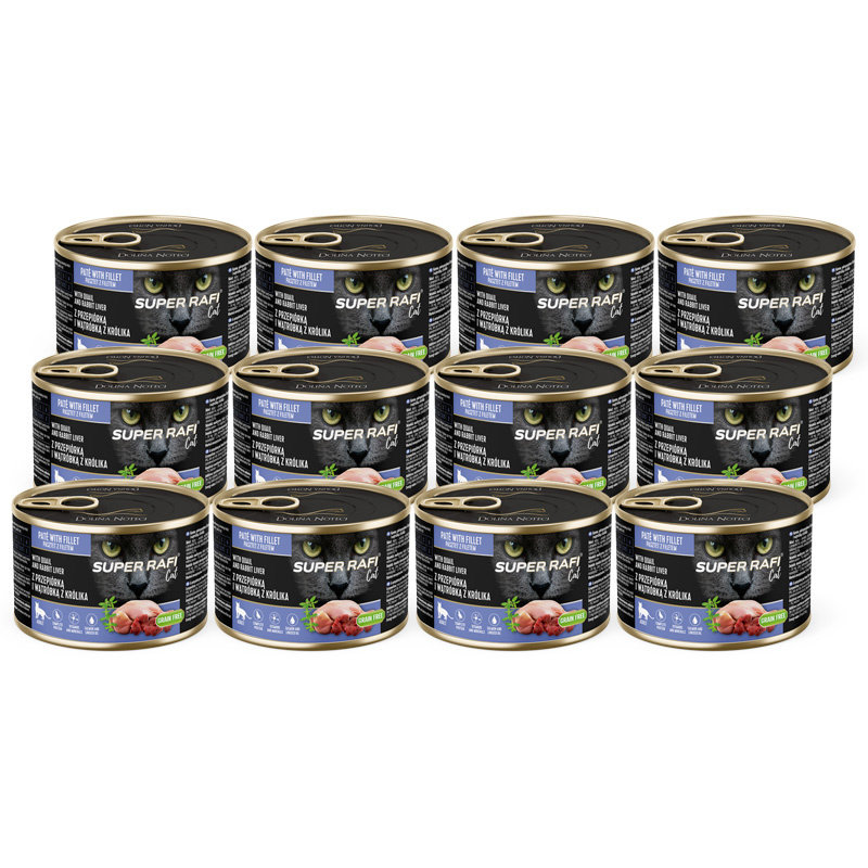 Rafi Super Rafi królik, przepiórka pasztet adult 185 g × 12