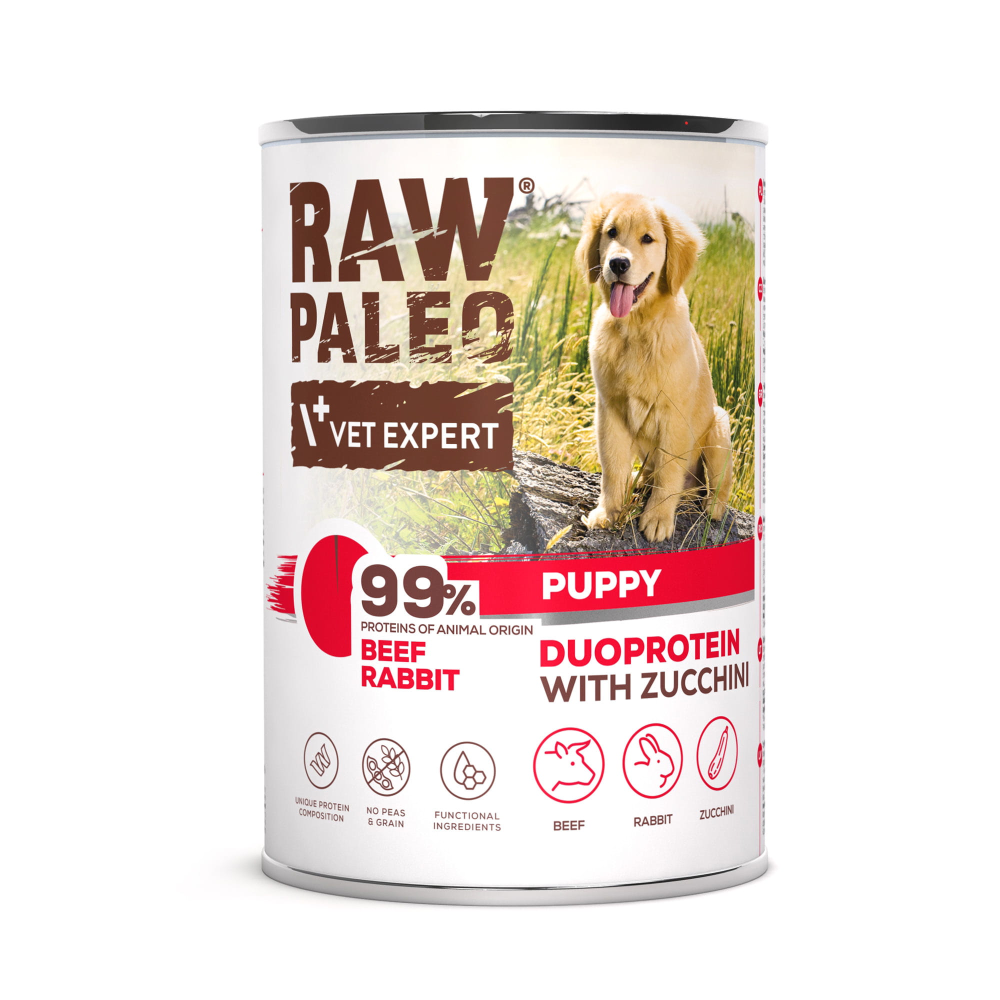 VetExpert Raw Paleo królik, wołowina puppy 400 g