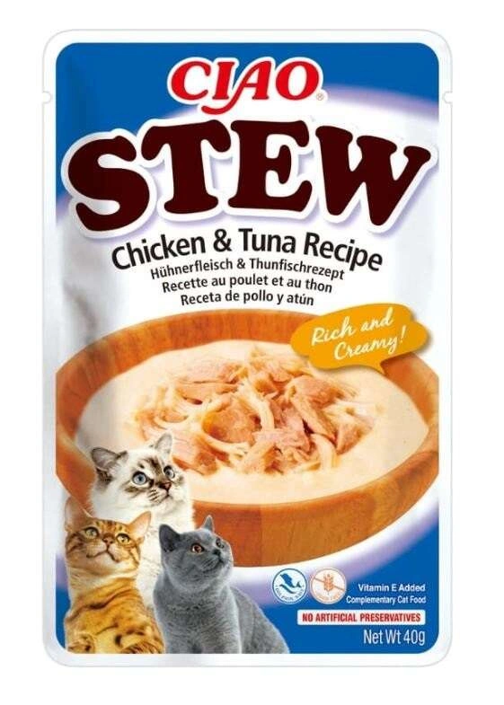 Inaba Ciao Stew kurczak, tuńczyk w bulionie adult 40 g
