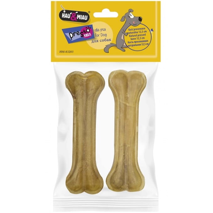 Hau&Miau Kość prasowana ze skóry wołowej 12,5 cm 2 szt.