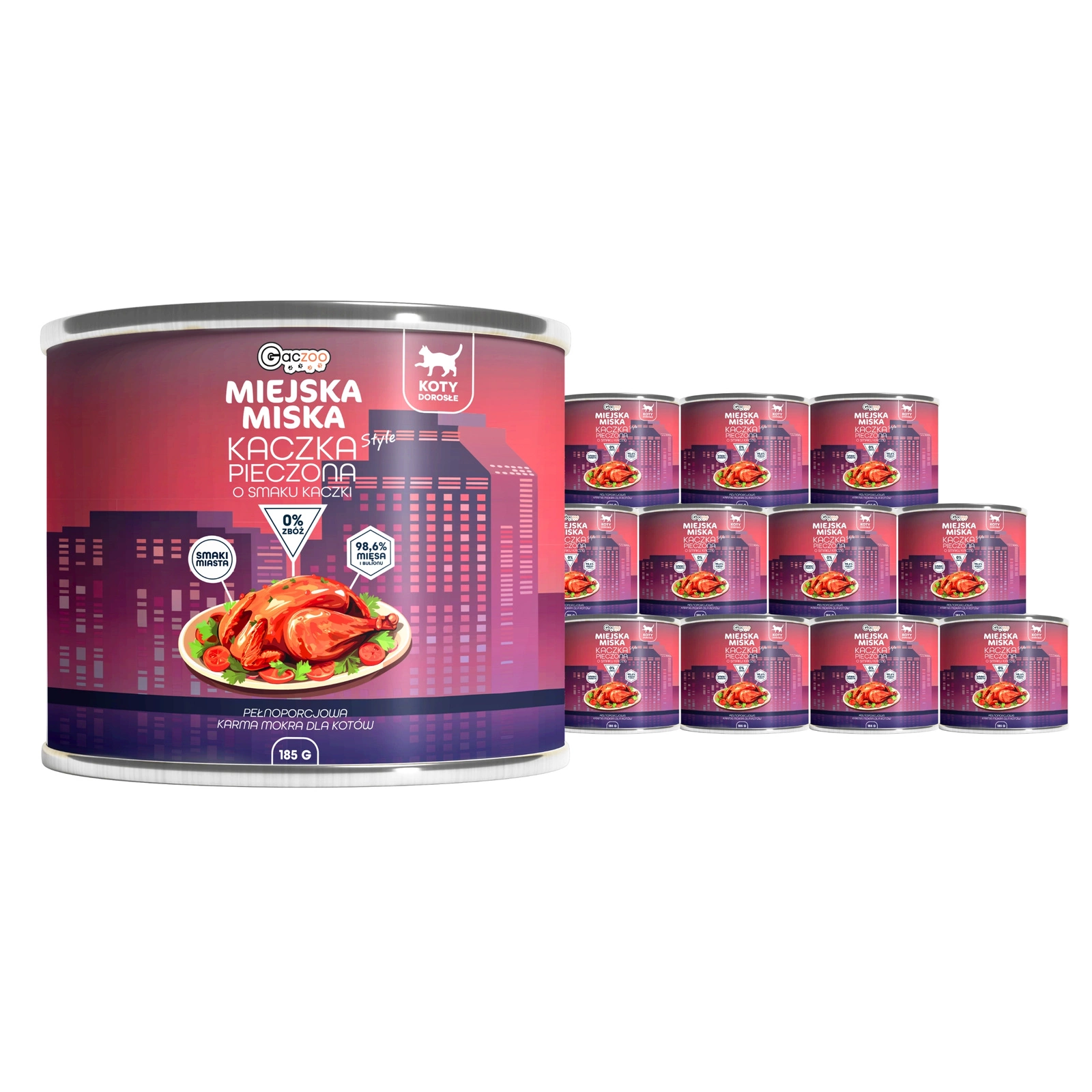 Gaczoo Miejska Miska kaczka adult 185 g × 12