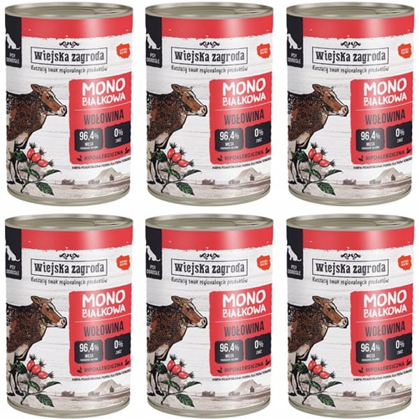 Wiejska Zagroda Mono wołowina 400 g × 6