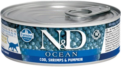 Farmina N&D Ocean tuńczyk, dorsz, krewetki z dynią w sosie adult 70 g