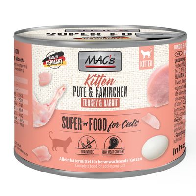 MAC's Sensitive indyk, królik pasztet kitten 200 g × 6