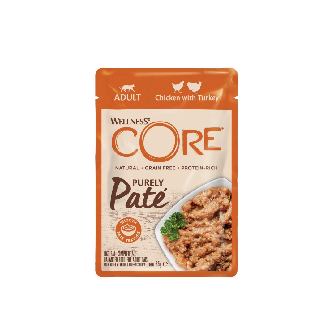 Wellness CORE Purely Paté kurczak, indyk pasztet adult 85 g