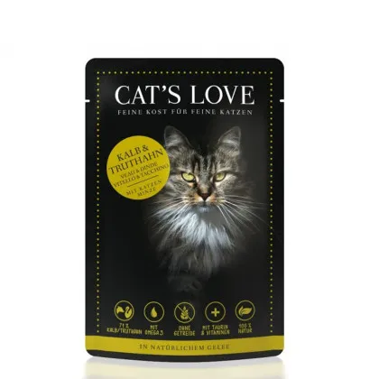 CAT'S LOVE cielęcina, indyk w galaretce adult 85 g