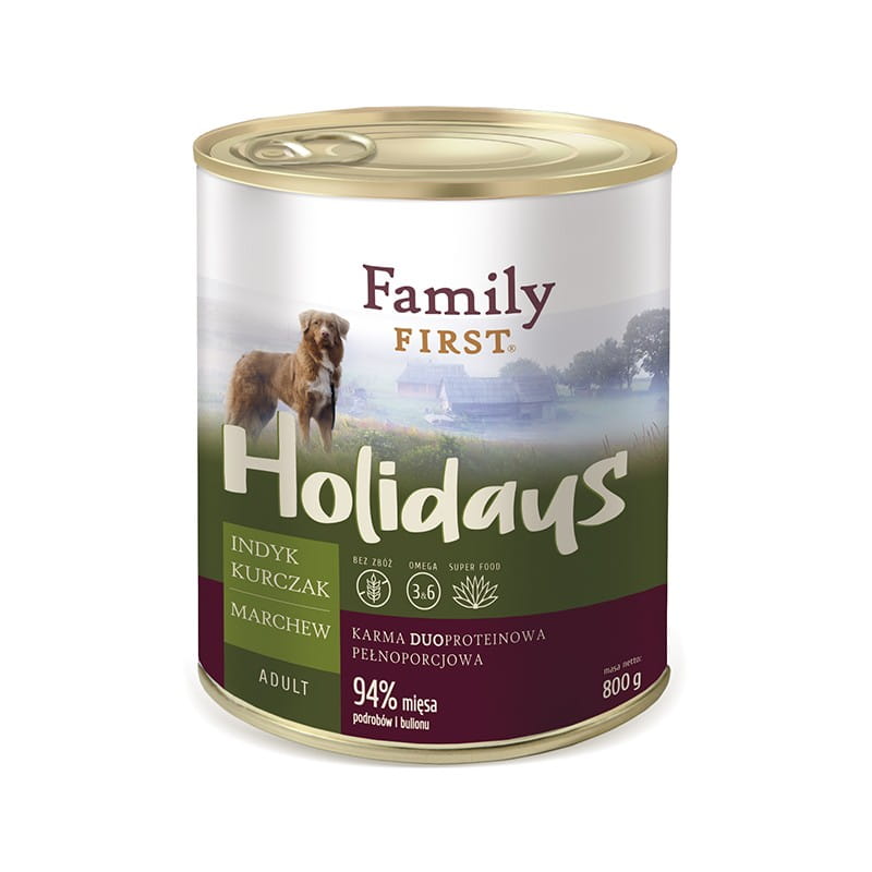 Family First Holidays indyk, kurczak adult 800 g