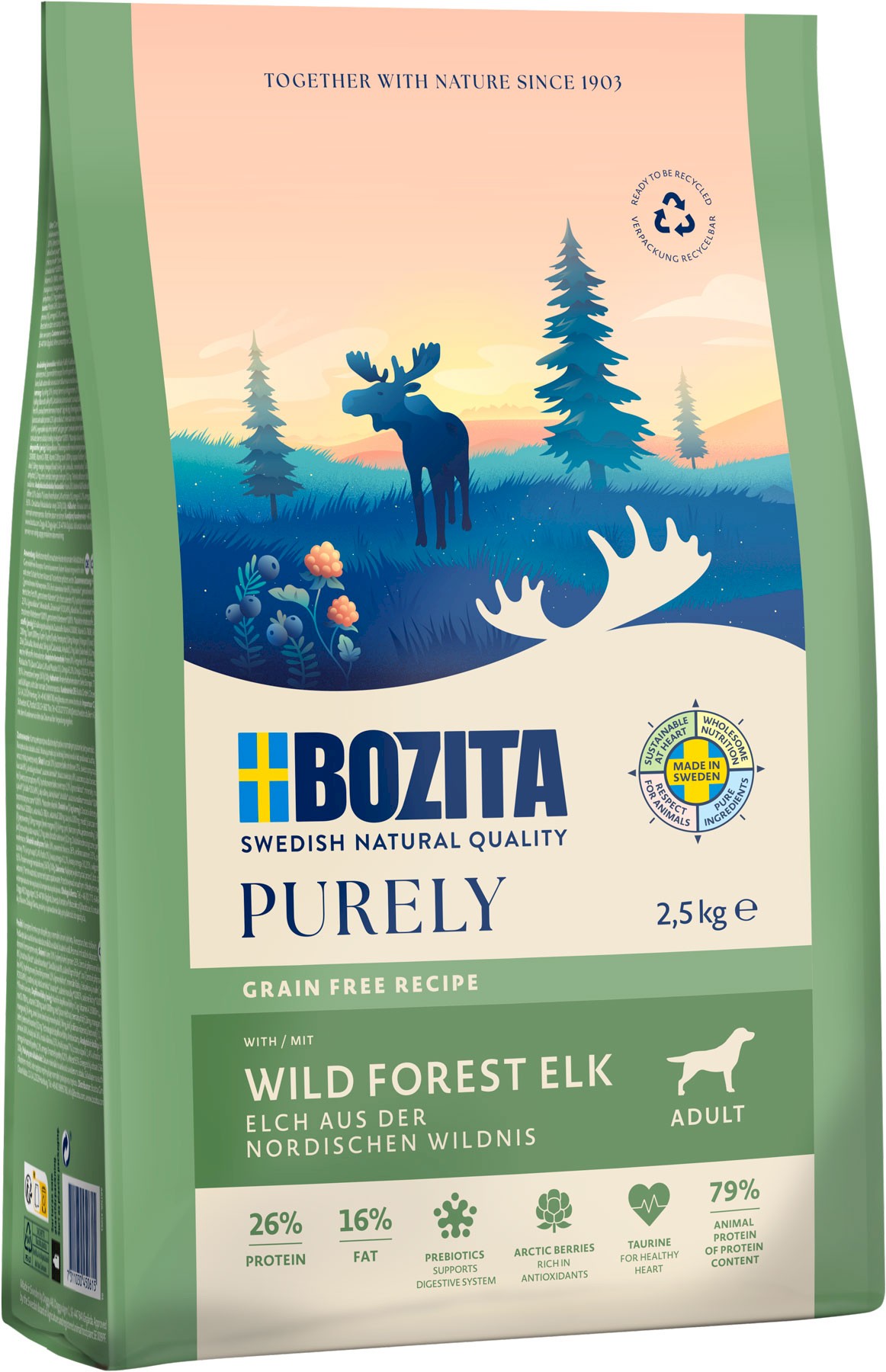 Bozita Purely łoś adult 2,5 kg