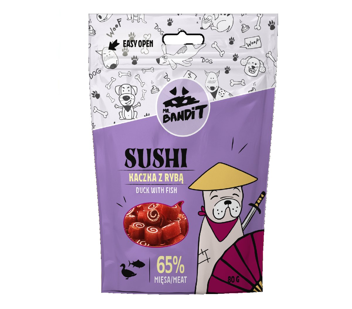 Mr. Bandit Sushi kaczka, ryba 80 g