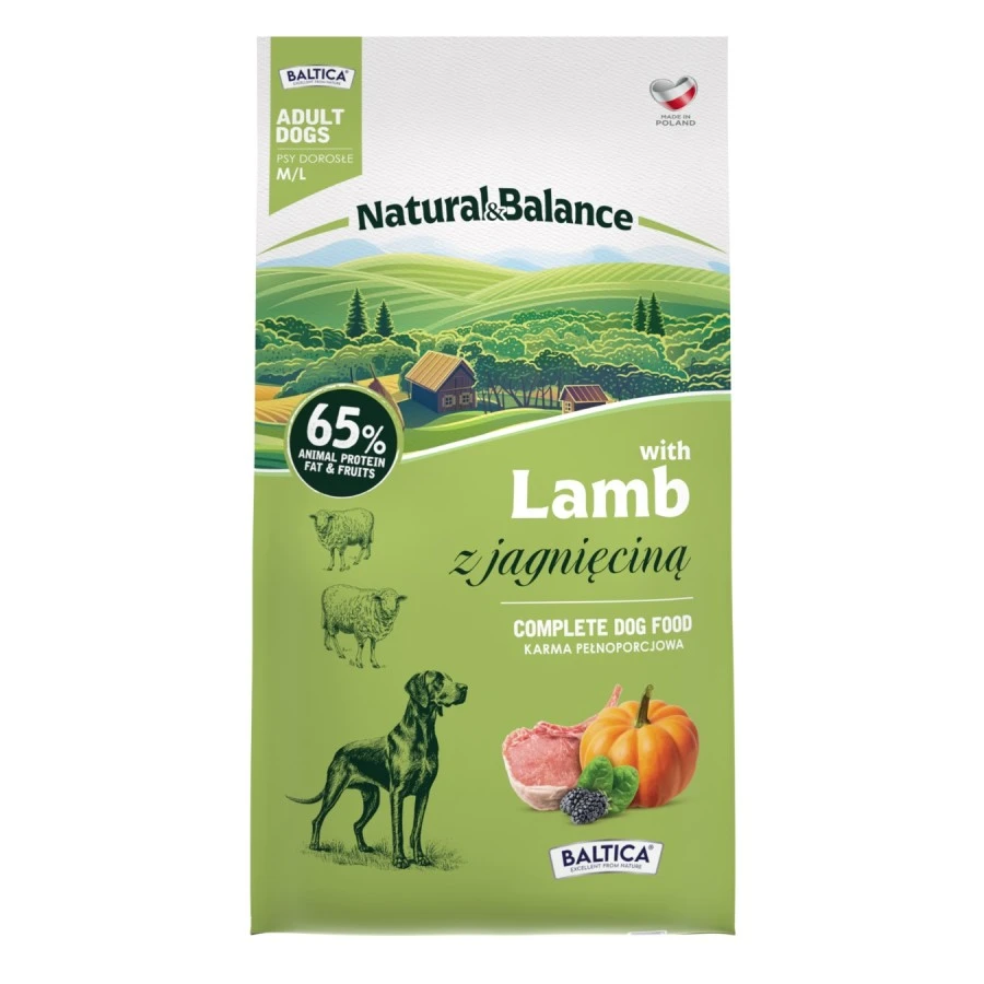 Baltica Natural Balance jagnięcina adult średnie i duże rasy 9 kg