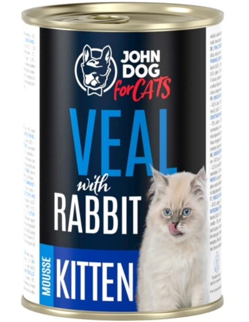 John Dog For Cats cielęcina, królik pasztet kitten 400 g