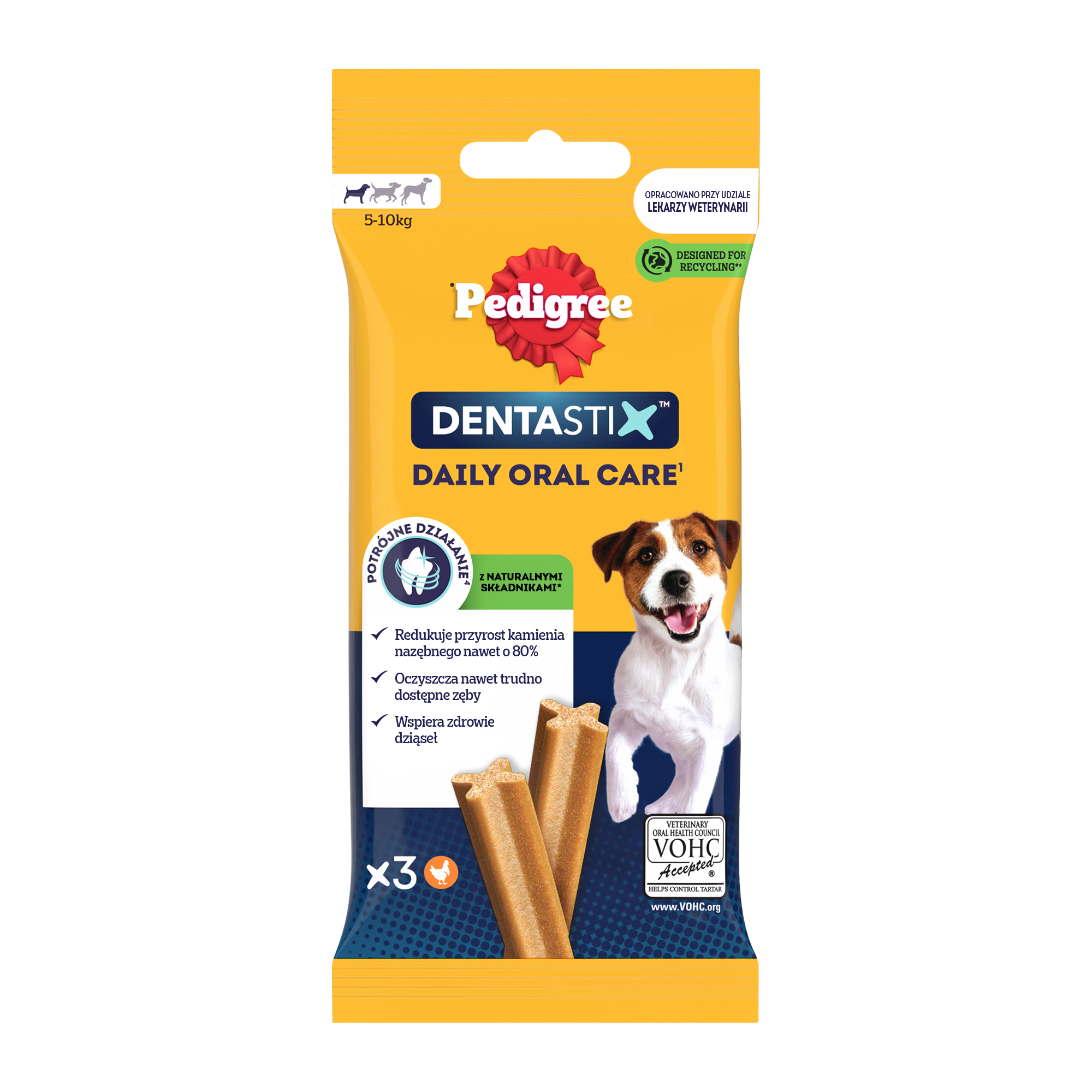 Pedigree Dentastix kurczak małe rasy 15 g × 3