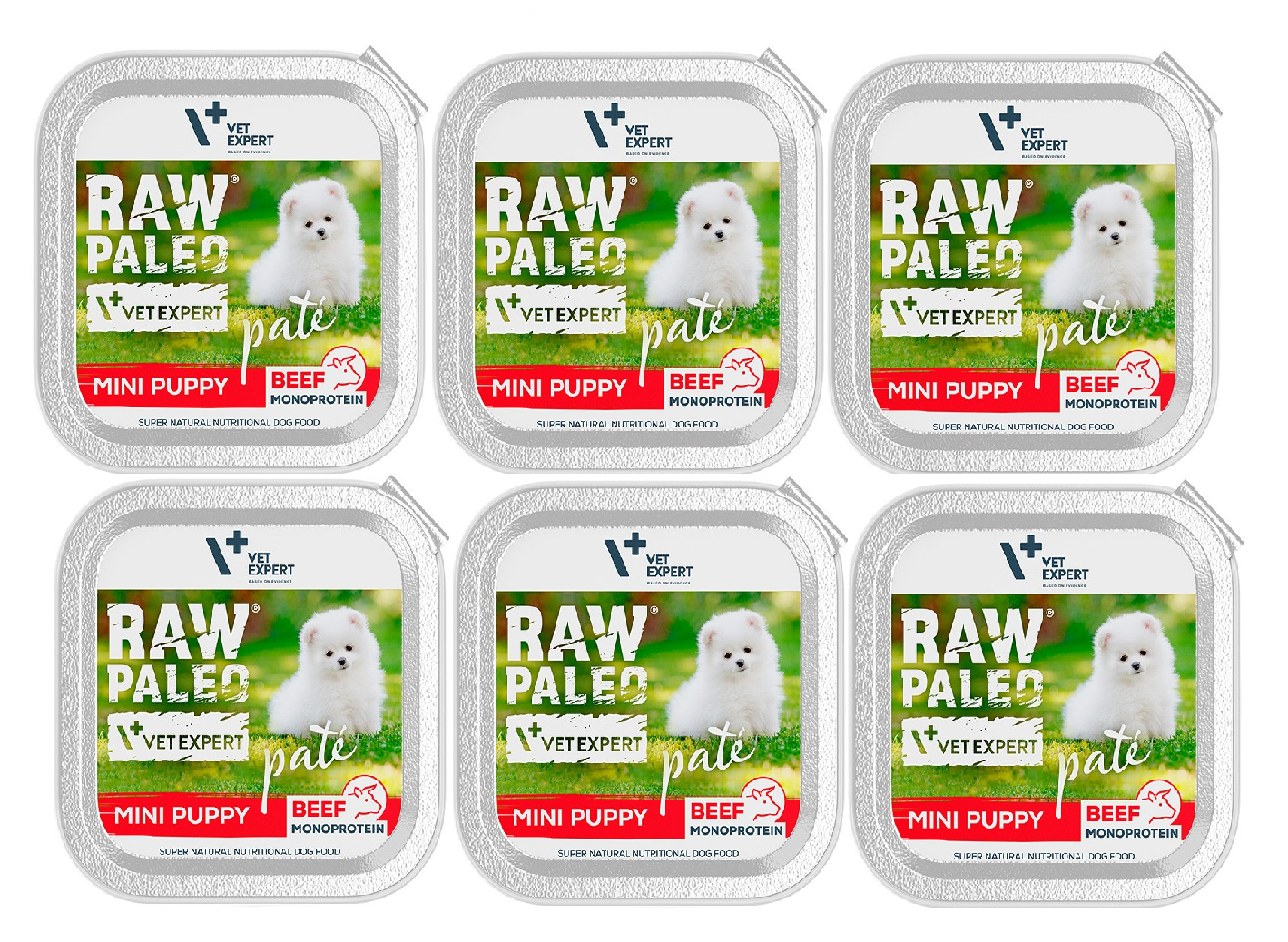 VetExpert Raw Paleo wołowina puppy małe rasy 150 g × 6