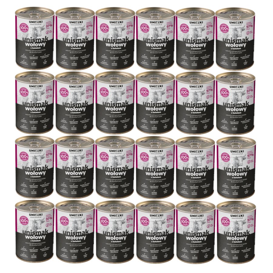 Uniszki Unismak wołowina z batatem adult 400 g × 24