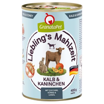 GranataPet Liebling's Mahlzeit cielęcina, królik adult 400 g × 6