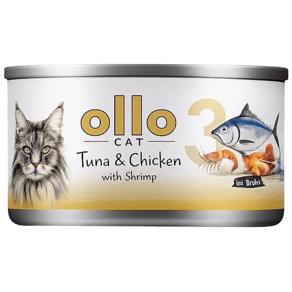 Ollo Cat tuńczyk, kurczak, krewetki w bulionie 70 g