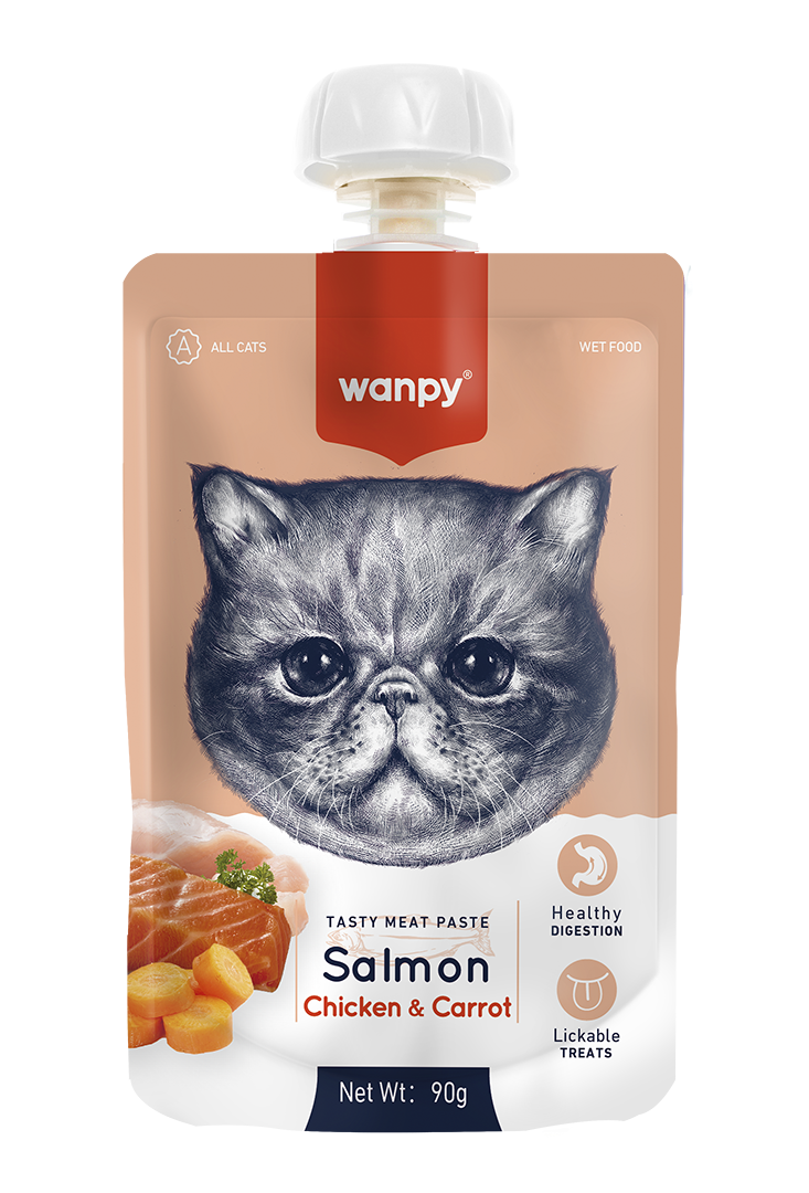 Wanpy łosoś, kurczak z marchewką pasta mięsna 90 g