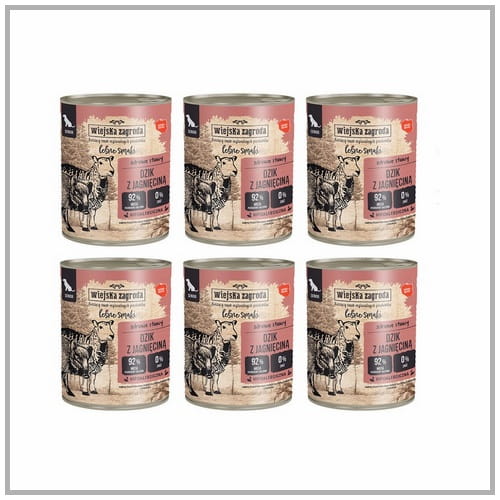 Wiejska Zagroda Leśne Smaki dzik, jagnięcina senior 400 g × 6
