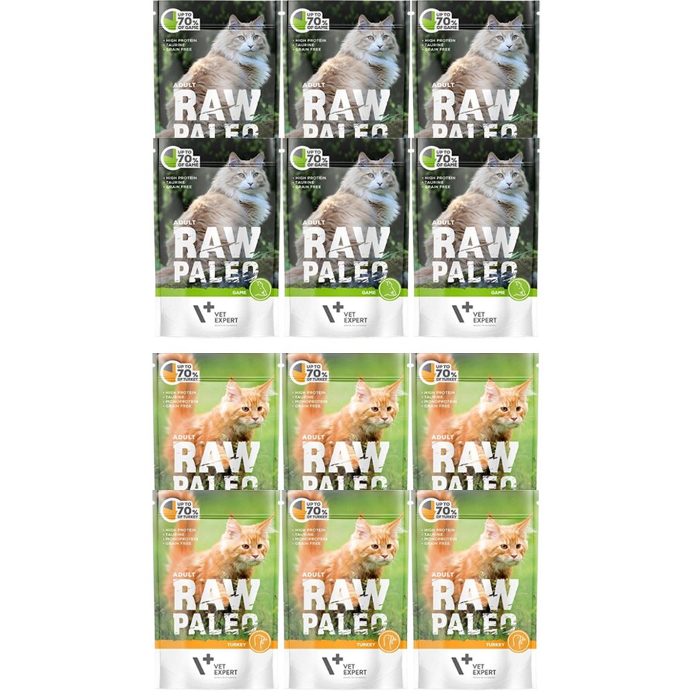 VetExpert Raw Paleo mix smaków adult 100 g × 12