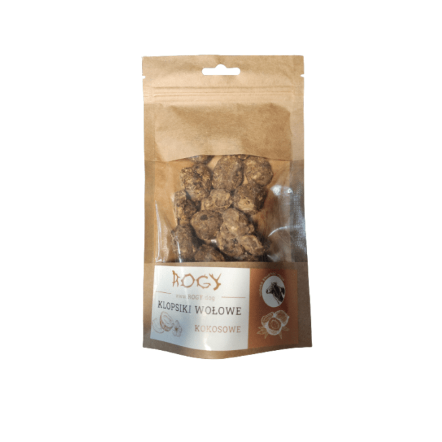 Rogy klopsiki wołowina, kokos 80 g