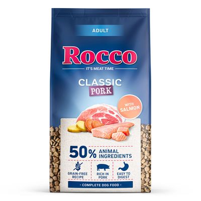 Rocco Classic wieprzowina, łosoś adult 10 kg × 2