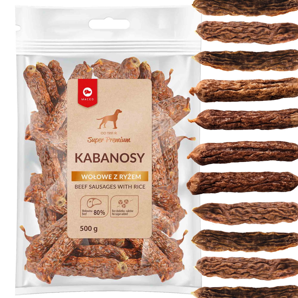 Maced Kabanosy wołowe z ryżem 500 g