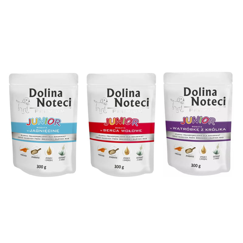 Dolina Noteci Premium jagnięcina, królik, wołowina junior 300 g × 24