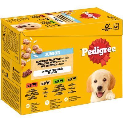 Pedigree drób, jagnięcina, kurczak, wołowina junior 100 g × 48