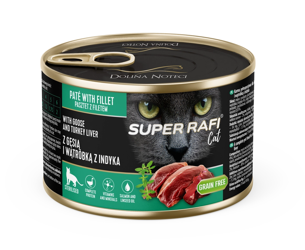 Dolina Noteci Super Rafi Sterilised gęś, indyk, wątróbka pasztet 185 g