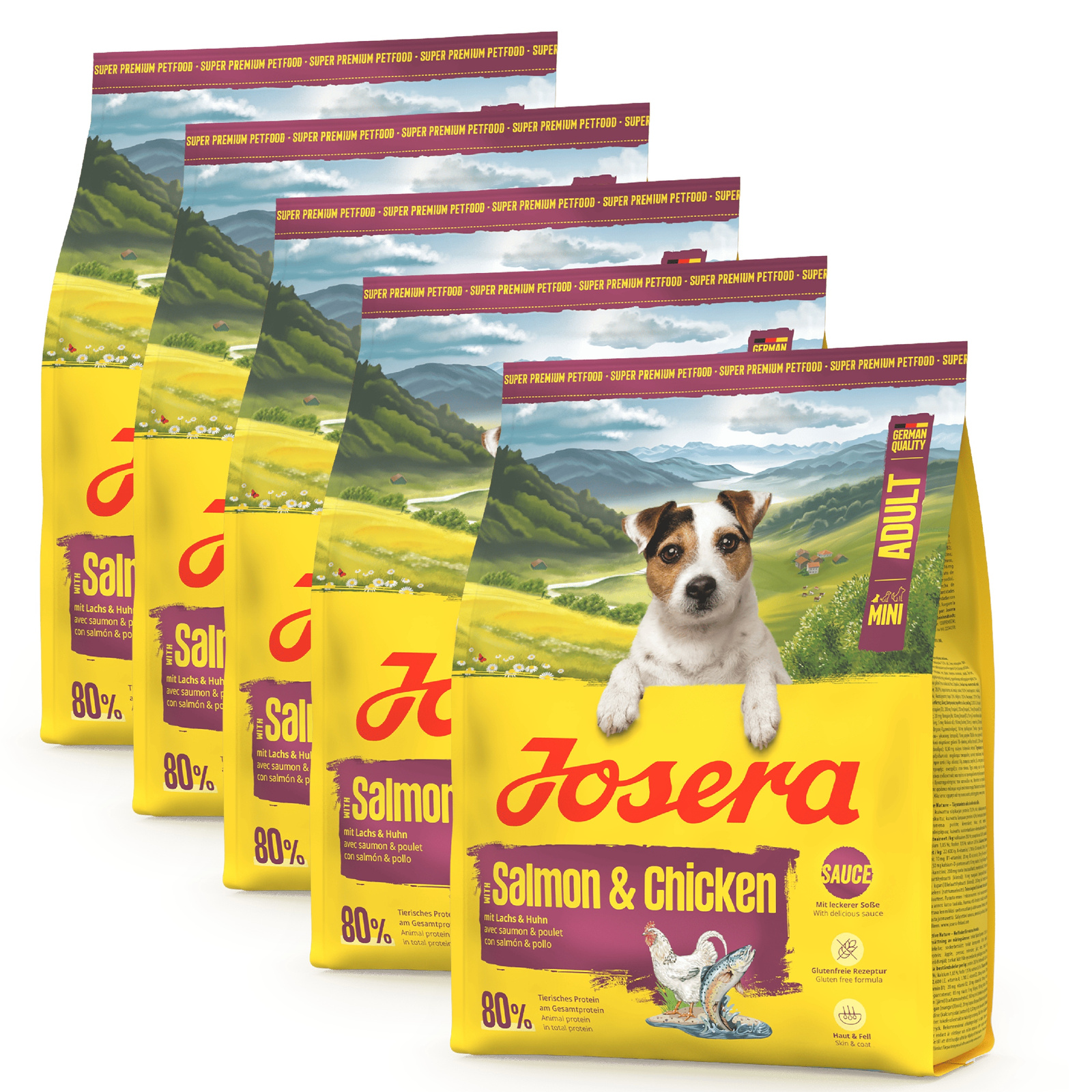 Josera Mini kurczak, łosoś adult małe rasy 900 g × 5
