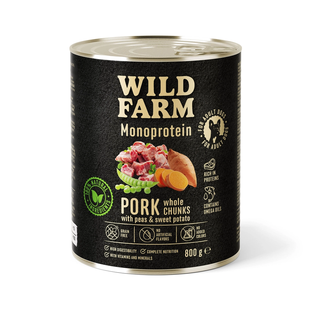 Wild Farm Monoprotein wieprzowina adult 800 g