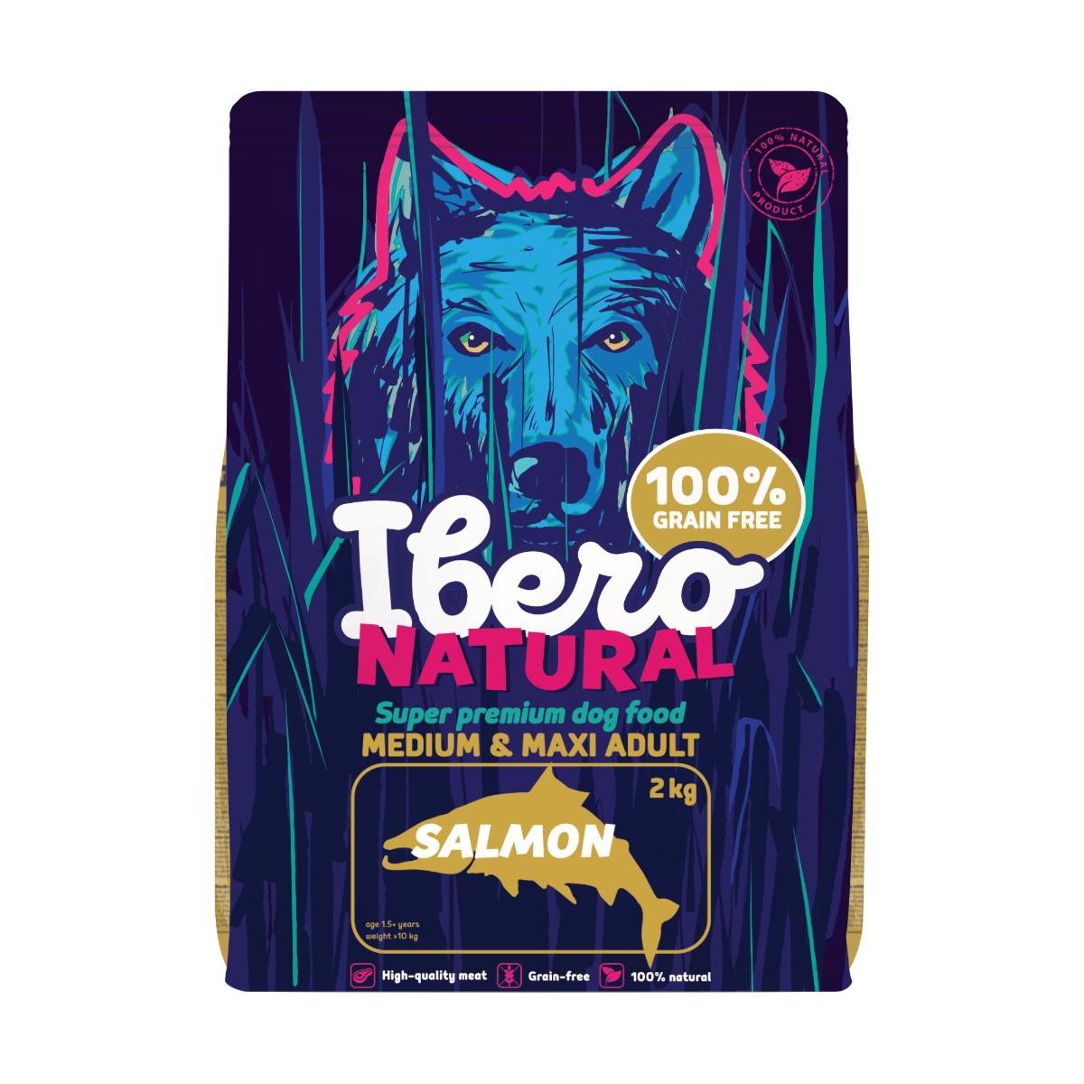Ibero Grain Free łosoś adult średnie rasy, duże rasy 2 kg