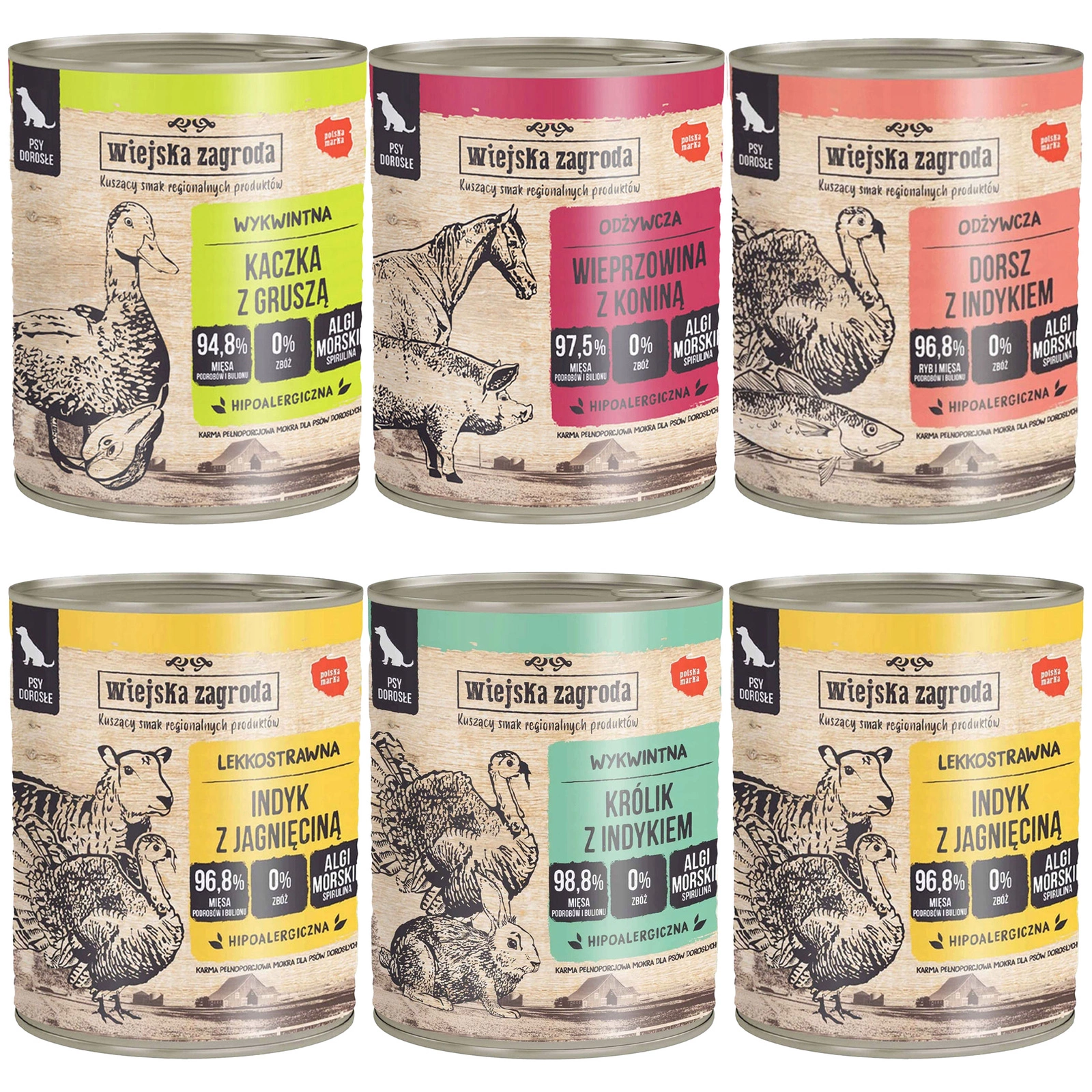 Wiejska Zagroda mix smaków 800 g × 6